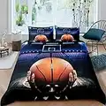 Housse de Couette et taie d'oreiller pour Enfants et Adultes Basketball 3D 135x200cm