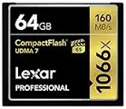 Lexar Professional 1066x 64GB CompactFlash Speicherkarte, bis zu 160 MB/s Lesen, CF Karte für professionelle Fotografen, Videofilmer, Enthusiasten (LCF64GCRBEU1066)