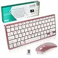 Wireless Bluetooth Keyboard and Mouse Set,Portable Slim Silent Rechargeable Cordless Keyboard and Mouse Combo for Computer/iPad/PC/Laptop/Microsoft/Apple TV/Mac/Tablet/Macbook/Surface/Android/Windows