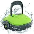 WYBOT Robot Nettoyeur de Piscine sans Fil, pour Piscine Hors Sol et Piscine creusée à Fond Plat, Double Moteur, Filtre Fin 180 μm jusqu'à 525 Pieds carrés, Vert