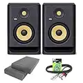 KRK Rokit RP5 G4 Professional Active Powered DJ Studio Monitor Speakers with Isolation Pads & Cable