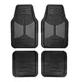 FH Group Automotive Floor Mats - Heavy-Duty Monster Eye Floor Mats for Cars, Universal Fit Full Set, Climaproof Floor Mats, Trimmable Floor Mats for Most Sedan, SUV, Truck Floor Mats Rubber Gray