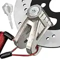 Motorcycle Disc Lock Heavy Duty Anti Theft,Triangle Fixed of Bike, Scooter,Motorcycle Wheel Disc Lock,Brake Lock,Motorcycle Accessories Disc Brake,5ft Reminder Cable,Theft Waterproof.(Silver)