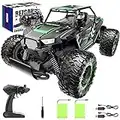 BEZGAR TB142 Remote Control Cars - 1:14 Scale RC Car, 2WD 20KM/H All-Terrains Toy Off Road Vehicle Monster Truck with 2 Rechargeable Battery for Boys Kids Adults and Girls, Green