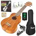 Kmise Soprano Ukulele Starter Kit 21 inch Mahogany Ukelele for Beginners with Gig Bag Tuner Strap String Instruction Booklet