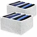 Unique Impression Set of 2 Large Wardrobe Storage Organiser For Jeans, Jumpers, Shirts, Sweaters, Trousers, Pants, Leggings, Joggers - Wardrobe Clothes Organiser Solution - Closet Clothes Storage