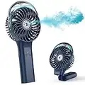 Winique Ventilateur de Bureau à Pulvérisation, Brumisateur Rechargeable par USB avec 3 Vitesses, Batterie Rechargeable 3000 mAh, pour la Maison, le Bureau, l'Extérieur, les Voyages, le Camping (bleu)