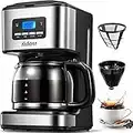 Yabano Coffee Maker, Filter Coffee Machine with Timer, 1.5L Programmable Drip Coffee Maker, 40min Keep Warm & Anti-Drip System, Reusable Filter, Fast Brewing Technology, 900W