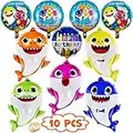 GRAME Shark Party Supplies for Baby, 26” Helium Baby Shark Party Balloons with 5 Pcs 17” Round Balloons, Birthday Decorations, Baby Shower Party Supplies (10 pcs)