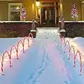 GLOWNOVA 17''160 LED (10x16LED) Twinkle Arch Lawn Stake Light , Candy Cane Arch Outdoor Christmas Pathway Markers (11 Function)