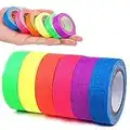 Fluoreszierendes Neon Klebeband 6 Rollen, KANOSON Schwarzlicht Gaffa Reaktivband, Fluoreszierende UV Aktiv Tape/Gewebeband/Leuchtband für Parteien Kunst Handwerk Dekorationen