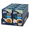 Purina Felix Soup Original Cibo Umido per Gatti con Merluzzo, Tonno e Platessa, 8 Confezioni con 48 Buste da 48g