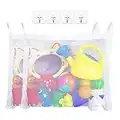 Bath Toy Organizer Set, 2 Large Strong Storage Mesh Bags,45 x 35cm with 4 Strong Adhesive Hooks- Easy Storage Bathroom Items