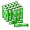 EBL 20 x AAA Rechargeable Solar Batteries 1.2V for Outdoor Garden Solar Lights, 500mAh High Performance Ni-MH AAA Batteries