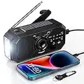 UOHHBOE Radio Portable Manivelle Radio Solaire Survie AM/FM Radio Dynamo USB-C 2500mAh Rechargeable avec Lampe de Poche LED Alarme SOS Boussole Petit Radio pour Urgence Extérieure Randonnée Camping