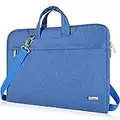 Voova Sacoche pour Ordinateur Portable 15 15,6 16 Pouces Imperméable Sac Pochette Housse PC, avec Bandoulière Poignée Cachée，Compatible avec Macbook Air Dell Acer ASUS Samsung Hp Lenovo, Bleu Clair