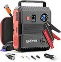 BRPOM Car Jump Starter with Air Compressor, 150PSI 4000A Peak 24000mah (Up to All Gas or 8.0L Diesel Engine, 50 Times) Portable Jump Starter 12V Auto Battery Jump Pack QC 3.0 with 160W DC Out