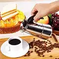 Stainless Steel Percolator Moka Pot Percolator Stove Top Coffee Pot Espresso Coffee Maker Stove for Home Office Use (100ml)