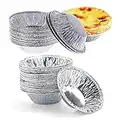 Xiaowenmy 100 PCS Tart Foil, Mince Pie Baking Tray, Premium Aluminum Foil Trays for Hong Kong-Style Egg Tart, Cake, Fruit Tart, Small Pie Baking (Disposable)