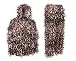 North Mountain Gear Ghillie Suit - 3D Leafy Camouflage Hunting Suit Camo Jacket & Pants - Breathable, Quiet (Woodland Brown, XXXL)