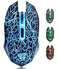 TENMOS M2 Inalámbrico Ratón, Recargable con Silencioso Ratón óptico Gaming Wireless Mouse con Receptor Nano 6 Botones para Ordenador Notebook Desktop Laptop