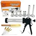 MogaMax Stainless Steel Jerky Gun | Meat Gun | Jerky Maker with 6 Stainless Steel Nozzles and 7 Cleaning Brushes | Beef Jerky Maker | 1 Pound |