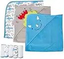 Simple Joys by Carter's Set Asciugamani e Salviette da Bagno, 8 Pezzi Unisex Bimbi, Squalo, Taglia Unica