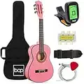 Best Choice Products 30in Kids Acoustic Guitar Beginner Starter Kit with Electric Tuner, Strap, Case, Strings - Pink