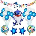 26 PCS Globos De Tiburón Bebé, Decoraciones De Cumpleaños De Tiburón, Globos De Fiesta De Bebé De Tiburón Con Temática Oceánica, Decoraciones De Fiesta De Cumpleaños Para Niños