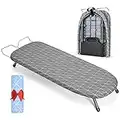 Johgee Foldable Tabletop Ironing Board with Iron Rest, Small Ironing Board with 2 Cotton Covers, Portable Mini Ironing Board with Non-Slip Folding Feet for Home, Laundry Rooms, Travel Use and Dorms