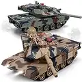 INKPOT RC Tank Set, 1/24 Scale RC Army Battle Tanks with Life Indicators and Spray, 35 Mins Playtime Remote Control Military Toys, Set of 2 RC Vehicles for Kids and Adults