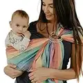 Hip Baby Wrap Ring Sling Baby Carrier for Infants and Toddlers (Summer Rainbow)