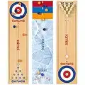 KETIEE Curling Game for Family 47 inch, 3 in 1 Table Shuffleboards, Tabletop Curling Game, Table Top Curling Bowling Shuffleboard Board Games Kids and Adults Indoor, Travel (120x30cm)