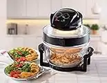 Aspect 17L Halogen Air Fryer with Removable Glass Bowl , Large Halogen Oven with Self Cleaning Mode, Oil Free, 60 min Timer , 1400W Energy Saving Air Fryer For Families, Accessories Included – Black