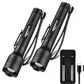 Brightest LED Flashlights Rechargeable, Waterproof 1500 High Lumen Tactical Flashlight with 5 Light Modes and Pocket Clip for Emergency, Camping, Hiking