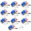 RCmall 10Pcs SG90 9g Servo, Mini Gear Micro Servo Motor Kit for RC Airplane Helicopter/RC Robot Arm Blue