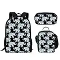 Coloranimal Lot de 3 sacs à dos d'école pour enfants Motif éléphant aztèque ethnique Sac à bandoulière Sac à déjeuner Sac à bandoulière Sac à dos pour ordinateur portable Sac à dos + Petite trousse