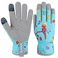 Gants Jardinage Femme,Jardinage Rose Gants avec Écran Tactile,Jardinage Gants De Travail Cuir Microfibre pour Femme,Gants Anti Coupure,Gants de Jardinage Respirant pour le Jardinage,Plantes,Fleurs