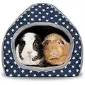 RANYPET Guinea Pig Bed - Cave Cozy Hamster House Large Hideout for Guinea pig Ferret Hedgehog Chinchilla Bearded Dragon Winter Nest Hamster Accessories Blue