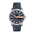 Diesel Men's Armbar Stainless Steel Quartz Watch with Denim Strap, Blue, 22 (Model: DZ1769)