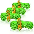 COM-FOUR® 4X haubans, Chaque 4m pour Le Camping, réfléchissant en Vert - Corde de Tente avec Boucle en Aluminium - Corde de Tension - Corde de Camping - tendeur de Corde - Corde de Tente