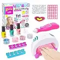 Toys for Girls Age 5 6 7 8 9, Kids Art Crafts Set Gifts for 6-12 Year Old Girl Birthday Present Nail Polish Makeup Toy Kit for Kid Age 7 8 9 10 11 Girls Teenage Princess Nail Salon Paint Game Gift