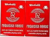 REQUISITE NEEDS Playing cards, Plastic , Set of 2, Black, Washable, Waterproof