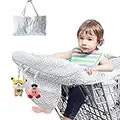 Shopping Cart Covers for Baby Boy Girl, Jhua 2 in 1 Padded High Chair Cover and Baby Shopping Cart Cover, Universal Size Portable Cotton Baby Seat Cover with Bag for Kids and Toddlers (Grey)