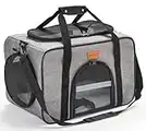 BEDELITE Pet Carrier Airline Approved, Portable Medium Pet Travel Carrier for Cat Dog up to 22 Lbs, Breathable Soft Sided Cat Carrier with Sherpa Pad and Non-Slip Rubber Bottom, Grey