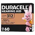 Duracell - 312 Marrone, Batterie per Apparecchi Acustici con Easy Tab, confezione da 60