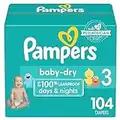 Pampers Diapers Size 3, 104 count - Baby Dry Disposable Diapers