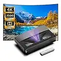 Ultrakurzdistanz Beamer 4K TV 2500 ASNI Lumen mit 3 Farbe Licht, HDR 10,MEMC,Dolby,DTS Sound,WiFi Bluetooth Beamer, Heimkino