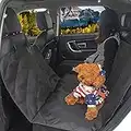 BSPOILED Dog Car Seat Cover, Waterproof & Scratch Proof & Nonslip Back Seat Cover, Dog Travel Hammock with Seat Anchors, Machine Washable, Durable, Universal fits All Cars, Pet Cover (Black)