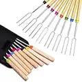 Ezire Marshmallow Roasting Sticks, Extendable Telescoping Smores Skewers for Fire Pit Campfire BBQ Hot Dog Marshmellow 32inch (8 Pack)